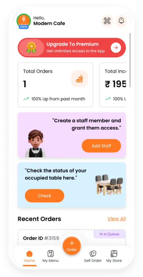 SOMENU POS on mobile phone