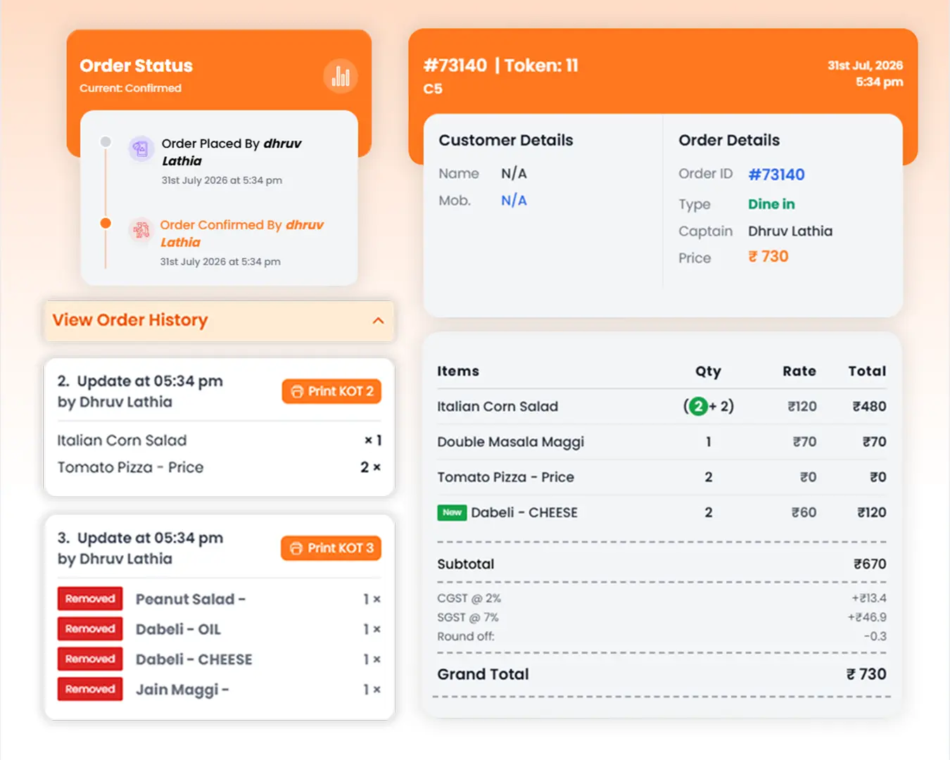 Complete Order Tracking & Timeline